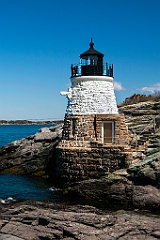 Castle Hill Lighthouse Built on Rocky Shore